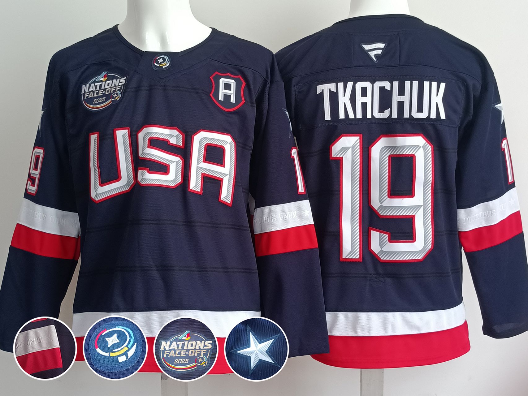 Men USA #19 Tkachuk Dark Blue 2025 Fanatics Home Premium NHL Jersey->chicago blackhawks->NHL Jersey